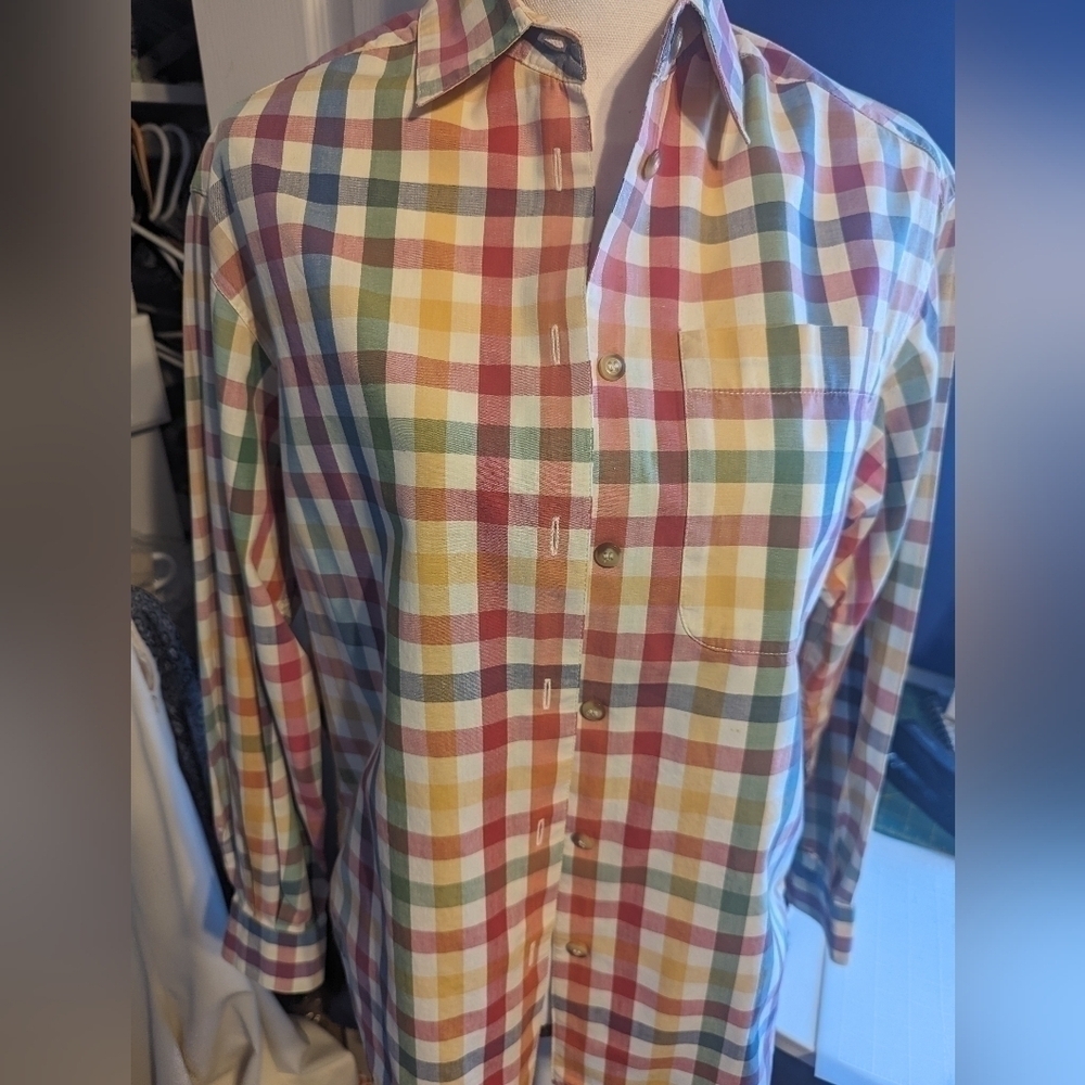 Liz sport plaid blouse long sleeve